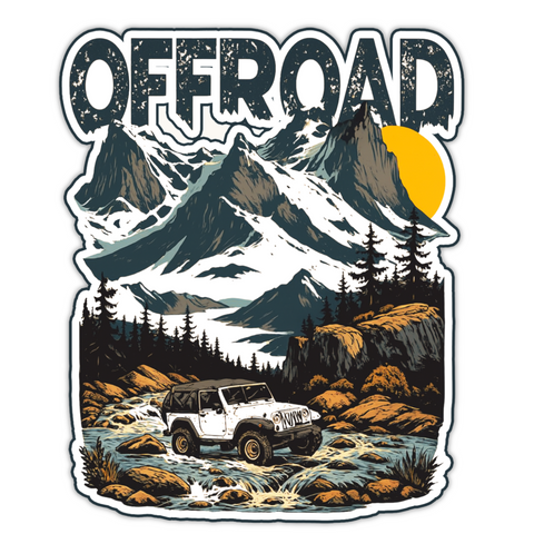 OFFROAD JEEP STICKER – MOUNTAIN ADVENTURE DECAL premium sticker product image 1