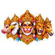 Panchmukhi Hanuman Sticker with Five Sacred Faces and Traditional Hindu Art Design by STIXY