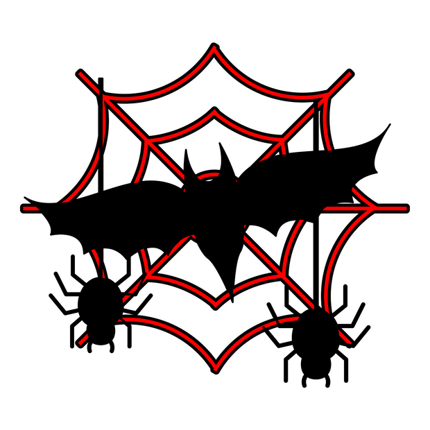 Bat & Spider Web Sticker – Waterproof Gothic Design | Halloween & Horror Vibes premium vinyl sticker product image 1