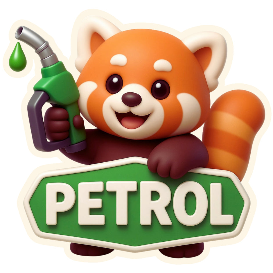 Cute Red Panda Petrol Sticker 13 × 13 cm | Cartoon Fuel Nozzle Animal Design | Waterproof Matte Vinyl – STIXY premium vinyl sticker image 250