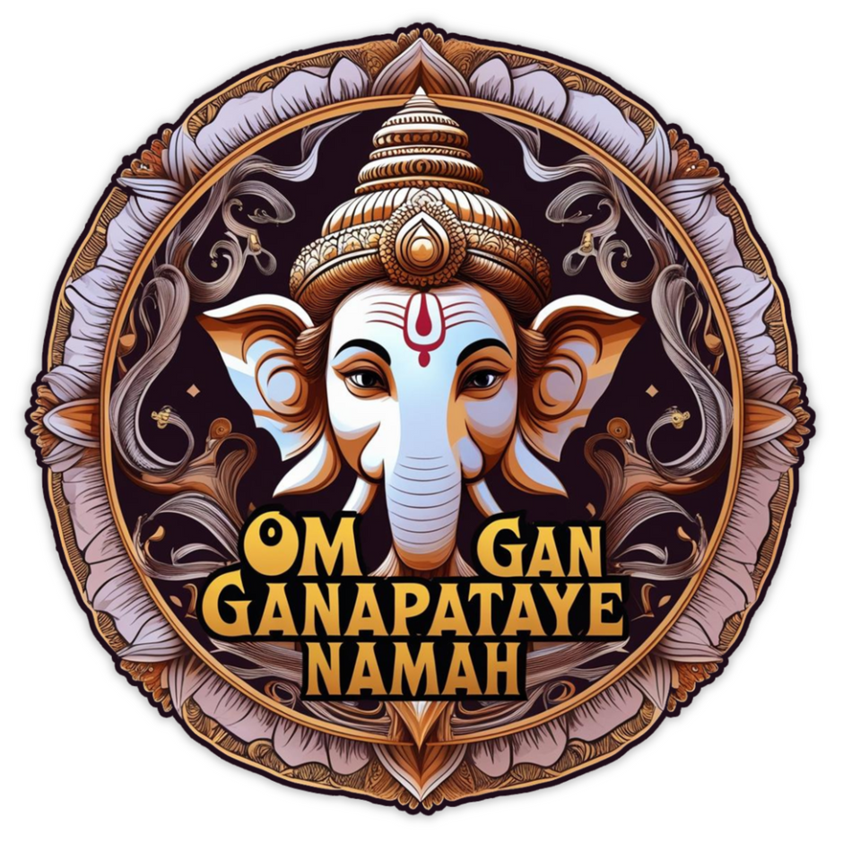 Om Gan Ganapataye Namah – Waterproof Ganesha Mantra Sticker premium vinyl sticker product image 1