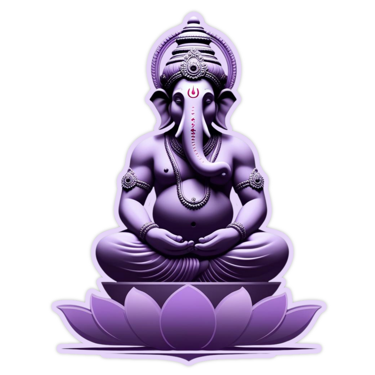 Purple Ganpati Sticker – Waterproof Lord Ganesha Lotus Design | Spiritual Vinyl premium vinyl sticker product image 1
