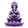 Purple Ganpati Sticker – Waterproof Lord Ganesha Lotus Design | Spiritual Vinyl premium vinyl sticker product image 1