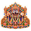 Lord Jagannath Divine Darshan Traditional Temple Art Sticker by STIXY