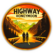 HIGHWAY HONEYMOON COUPLE STICKER – TRAVEL LOVE SERIES premium product image view 1