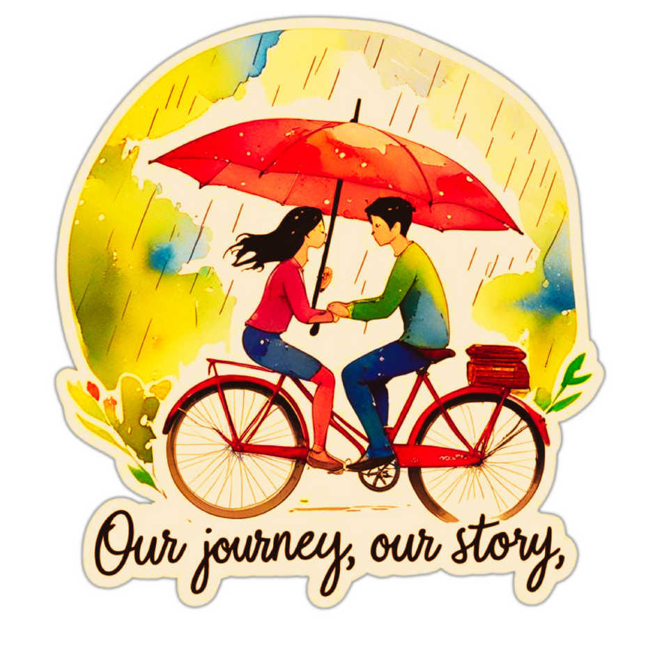 OUR JOURNEY, OUR STORY COUPLE STICKER – LOVE & RAIN SERIES premium product image view 1