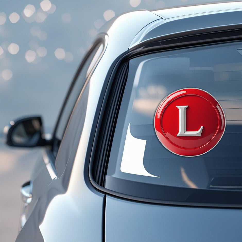 Premium Red L Learner Sticker Stylish Vinyl Decal For New Drivers premium sticker image view 2