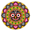 Colorful Lord Jagannath Mandala Sticker with Traditional Indian Spiritual Artwork by STIXY