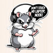 Don’t Touch My Laptop, Noob! – Gamer Hamster Vinyl Sticker premium sticker image view 1