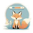 Meditating Fox with Progress Bar – Calm & Cute Vinyl Sticker premium vinyl sticker product image 1