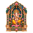 Lord Ganesha Jharokha Sticker with Ornate Traditional Indian Temple Arch Design by STIXY