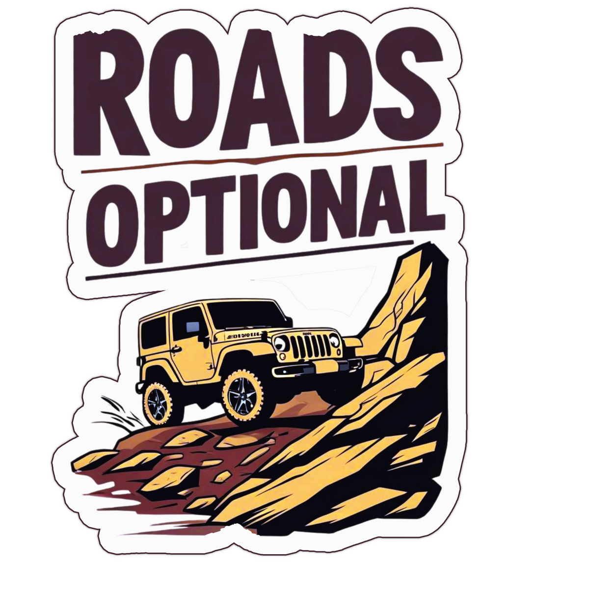 ROADS OPTIONAL STICKER – OFFROAD JEEP ADVENTURE DECAL premium sticker product image 1