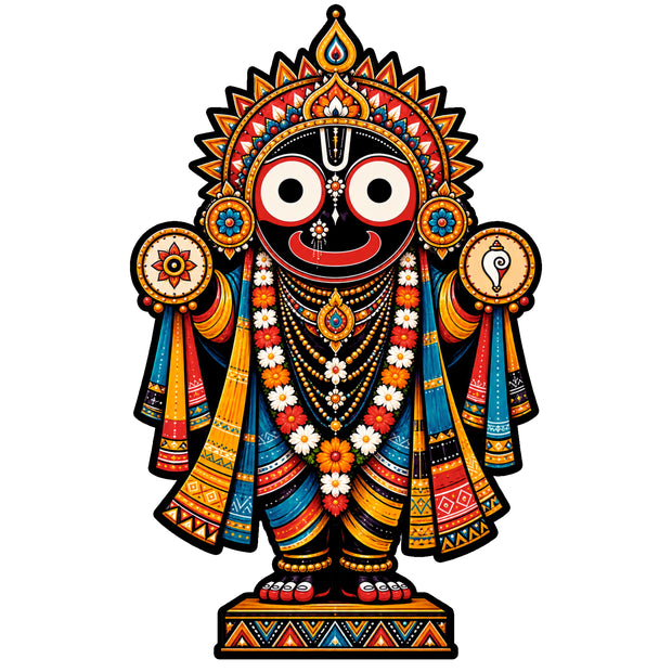 Lord Jagannath Traditional Spiritual Waterproof Matte Vinyl Sticker by STIXY