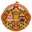 Lord Jagannath Balabhadra Subhadra Traditional Puri Temple Spiritual Waterproof Matte Vinyl Sticker by STIXY