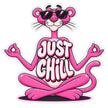 Pink Panther Just Chill Funny Cartoon Waterproof Matte Vinyl Sticker by STIXY