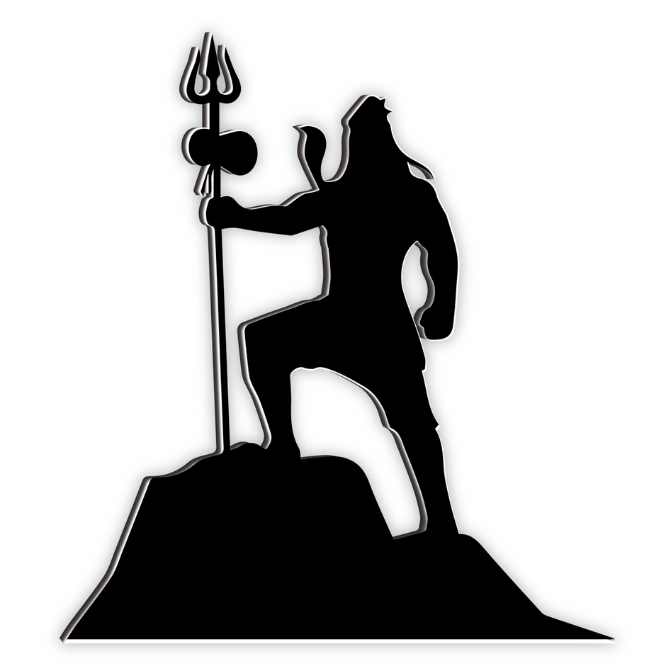 Lord Shiva on Mountain Silhouette – Waterproof Sticker | Mahadev Trishul Design premium vinyl sticker product image 1