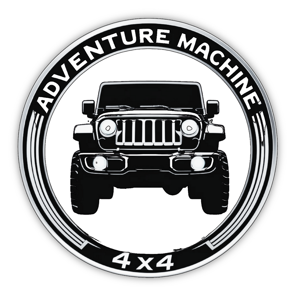 ADVENTURE MACHINE 4X4 STICKER – JEEP FRONT DESIGN DECAL premium sticker product image 1