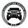 ADVENTURE MACHINE 4X4 STICKER – JEEP FRONT DESIGN DECAL premium sticker product image 1