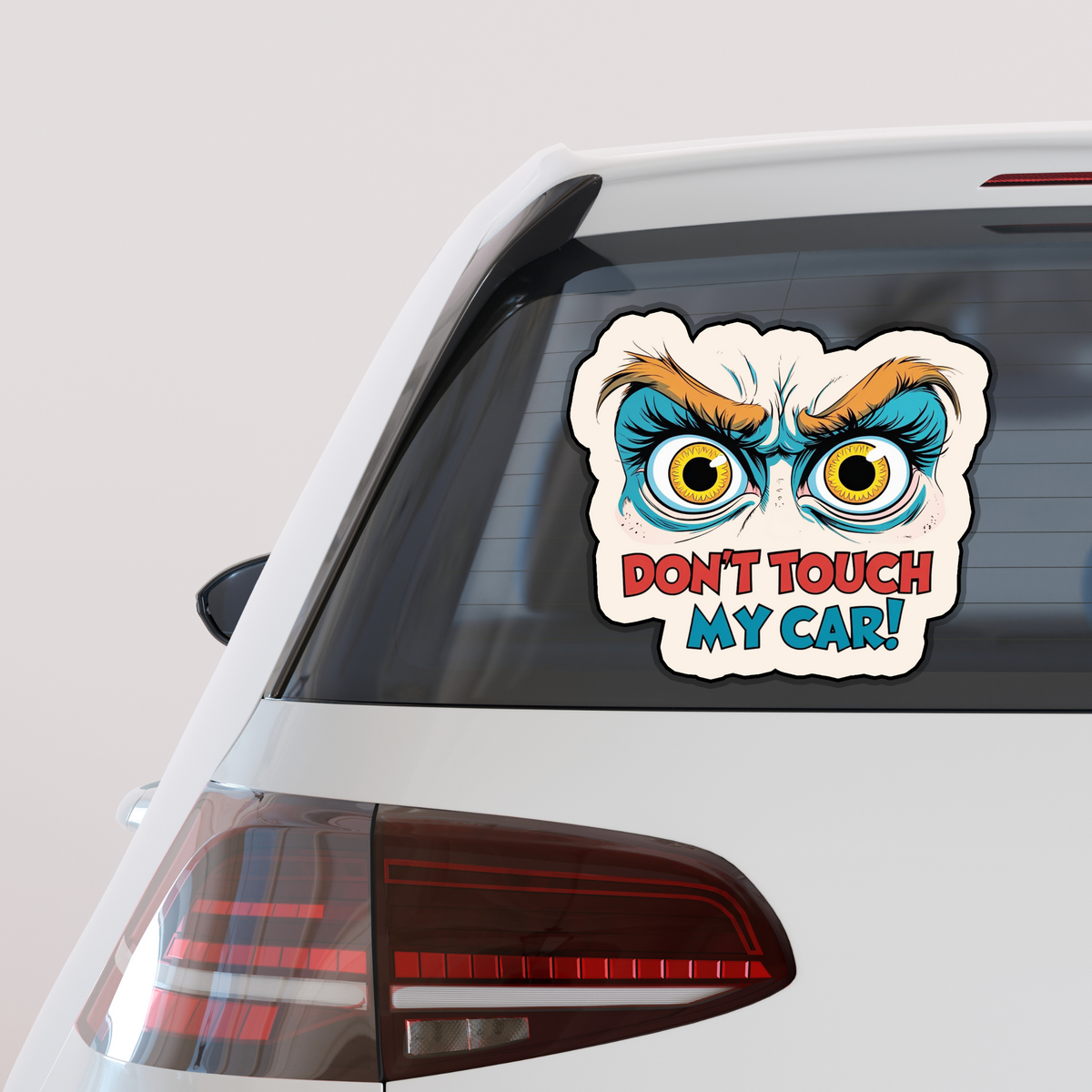 Don T Touch My Car Angry Eyes Sticker Waterproof Funny Car Warning Decal premium sticker product image 4
