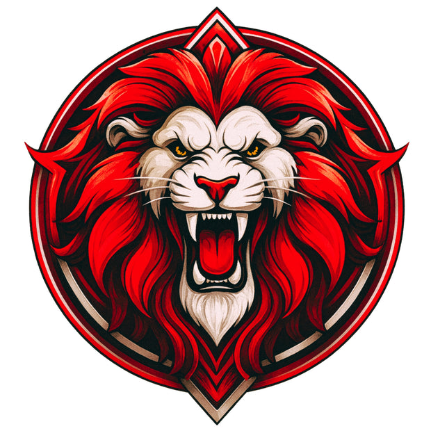 Red Roaring Lion Sticker 15cm Waterproof Matte Vinyl – STIXY premium vinyl sticker image 496