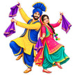 Punjabi Bhangra Gidda Dance Couple Sticker with Traditional Punjabi Folk Dancers by STIXY