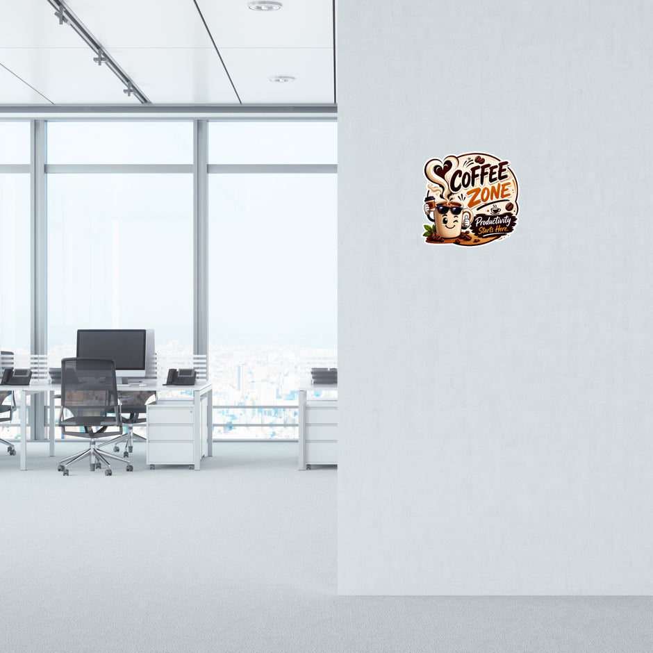 Coffee Zone Productivity Starts Here Sticker 19Cm Waterproof Matte Vinyl Stixy Copy premium vinyl sticker image 392