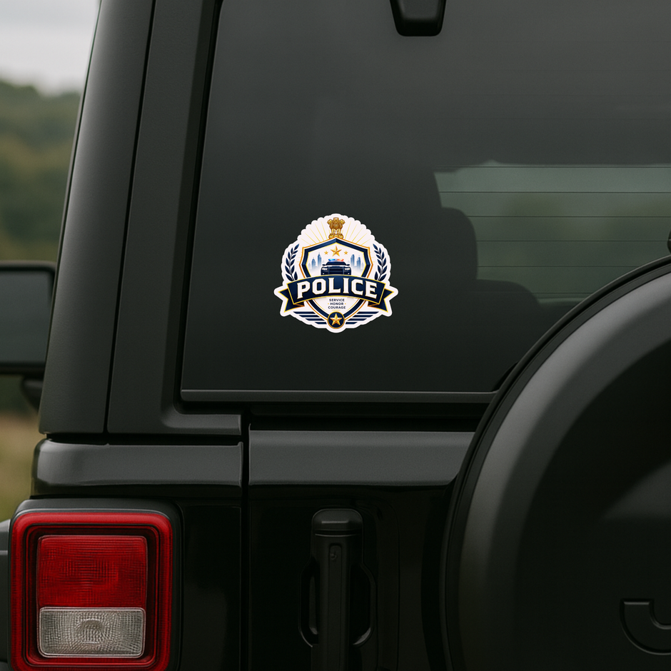 Police Professional Badge Sticker 14Cm Waterproof Matte Vinyl Stixy Copy high-quality product image angle 1