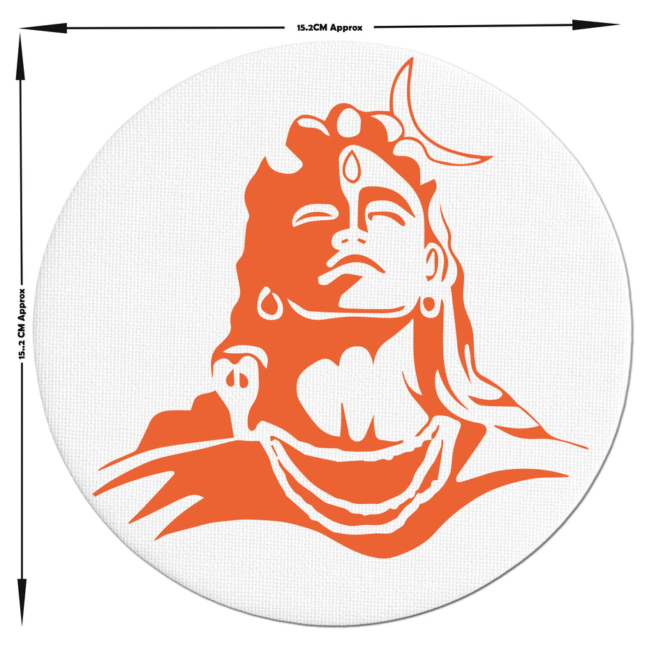 Mahadev Glow In The Dark Round Frame Lord Shiva Wall Art On Premium Cotton Canvas premium sticker image view 4