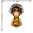 Just Smile Monkey Cartoon Sticker Size Guide 13 × 20 cm by STIXY