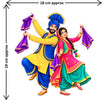 Punjabi Bhangra Gidda Dance Couple Sticker Size Guide 18 × 19 cm by STIXY