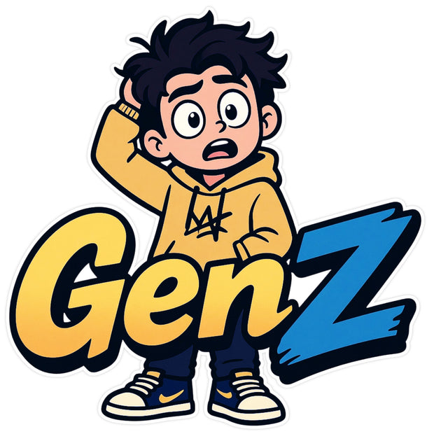 GenZ Waterproof Matte Vinyl Sticker with Cute Cartoon Boy Design by STIXY