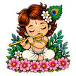 Baby Krishna Playing Flute Sticker 18 × 19 cm | Divine Spiritual Art Design | Waterproof Matte Vinyl – STIXY premium vinyl sticker image 213