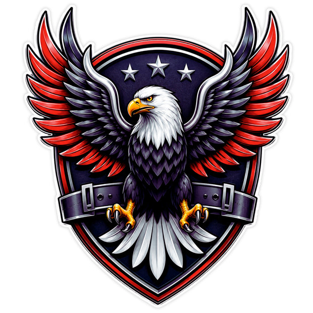 American Eagle Shield Waterproof Matte Vinyl Sticker for Car, Bike & Laptop by STIXY