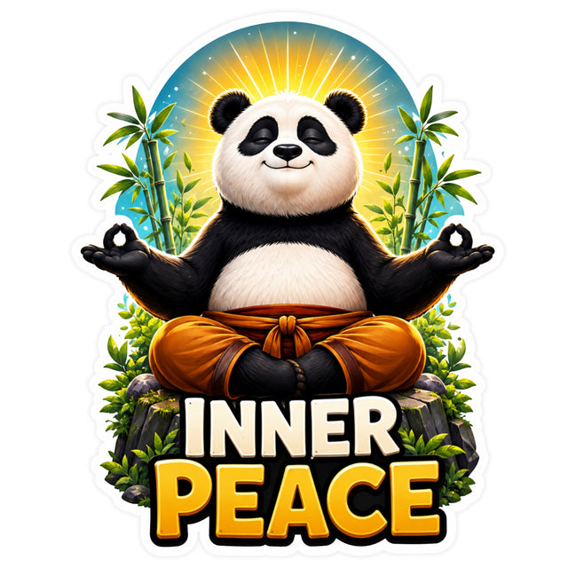 Inner Peace Panda Waterproof Matte Vinyl Motivational Sticker by STIXY