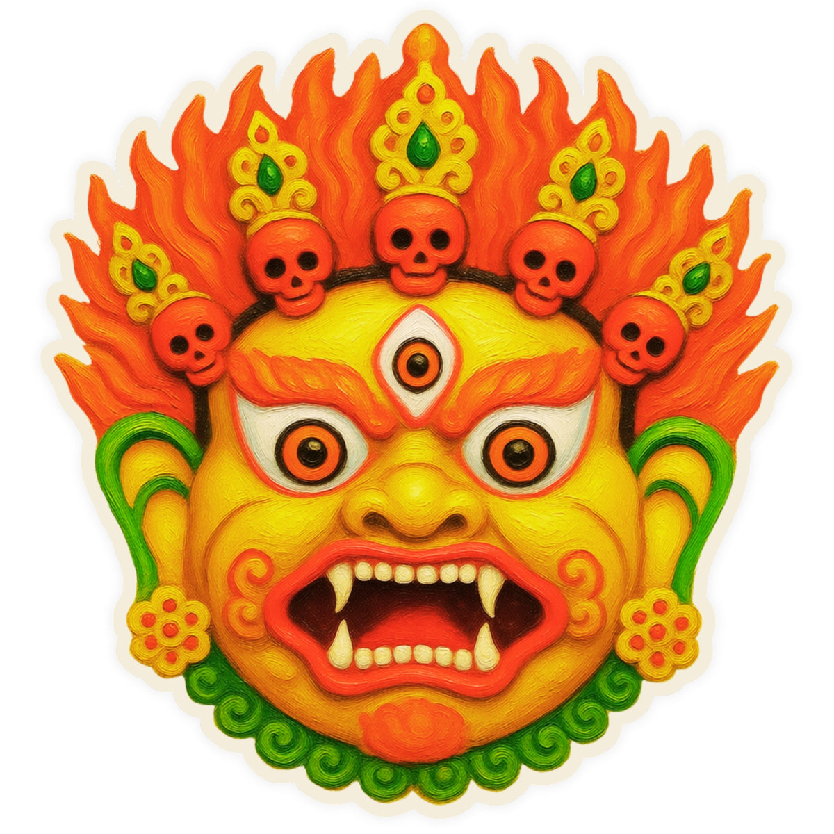 Mythical Guardian Mask Sticker 18 × 19 cm | Traditional Cultural Art Face Design | Waterproof Matte Vinyl – STIXY premium vinyl sticker image 221