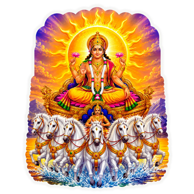 Lord Surya Dev Waterproof Matte Vinyl Spiritual Sticker by STIXY