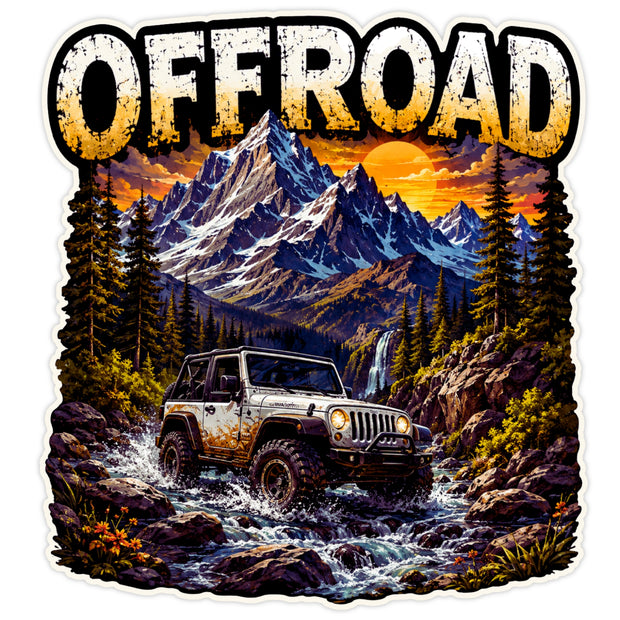 Offroad Mountain Adventure Waterproof Matte Vinyl SUV Sticker by STIXY