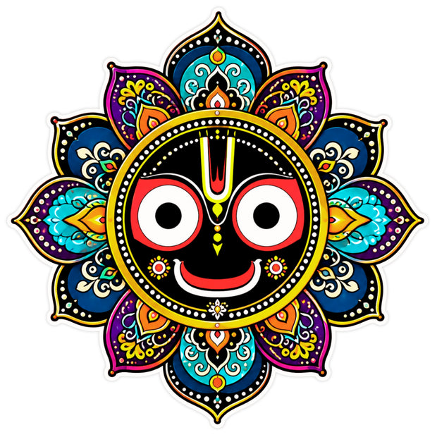 Lord Jagannath Mandala Waterproof Matte Vinyl Spiritual Sticker by STIXY