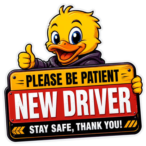 Please Be Patient New Driver Sticker 18 × 18 cm | Funny Beginner Driver Safety Sign | Waterproof Matte Vinyl – STIXY premium vinyl sticker image 176