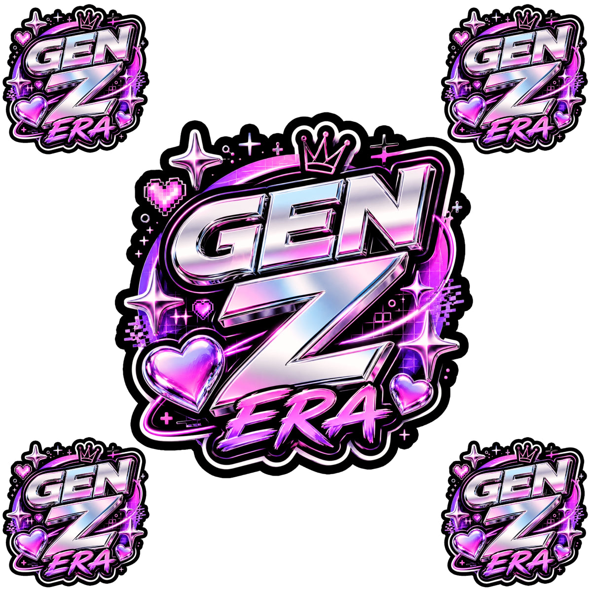 GEN Z Era Sticker Set of 2 | Trendy Y2K Aesthetic Meme Waterproof Matte Vinyl  – STIXY premium vinyl sticker image 183
