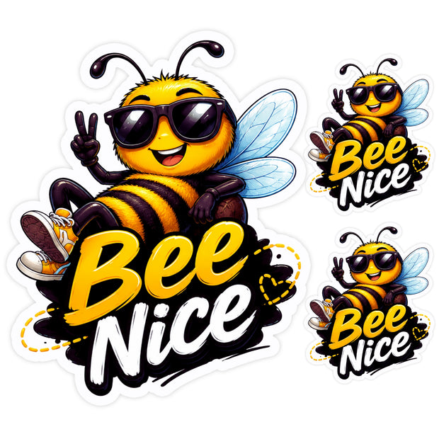 Bee Nice Sticker Set of 3 | Cute Bee Pun Waterproof Matte Vinyl | 11 × 14 cm + 2 × 6 × 8 cm – STIXY premium vinyl sticker image 36