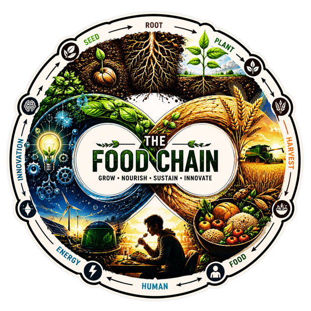 The Food Chain Sticker 18 × 18 cm | Sustainable Agriculture & Food Cycle Waterproof Matte Vinyl – STIXY premium vinyl sticker image 112
