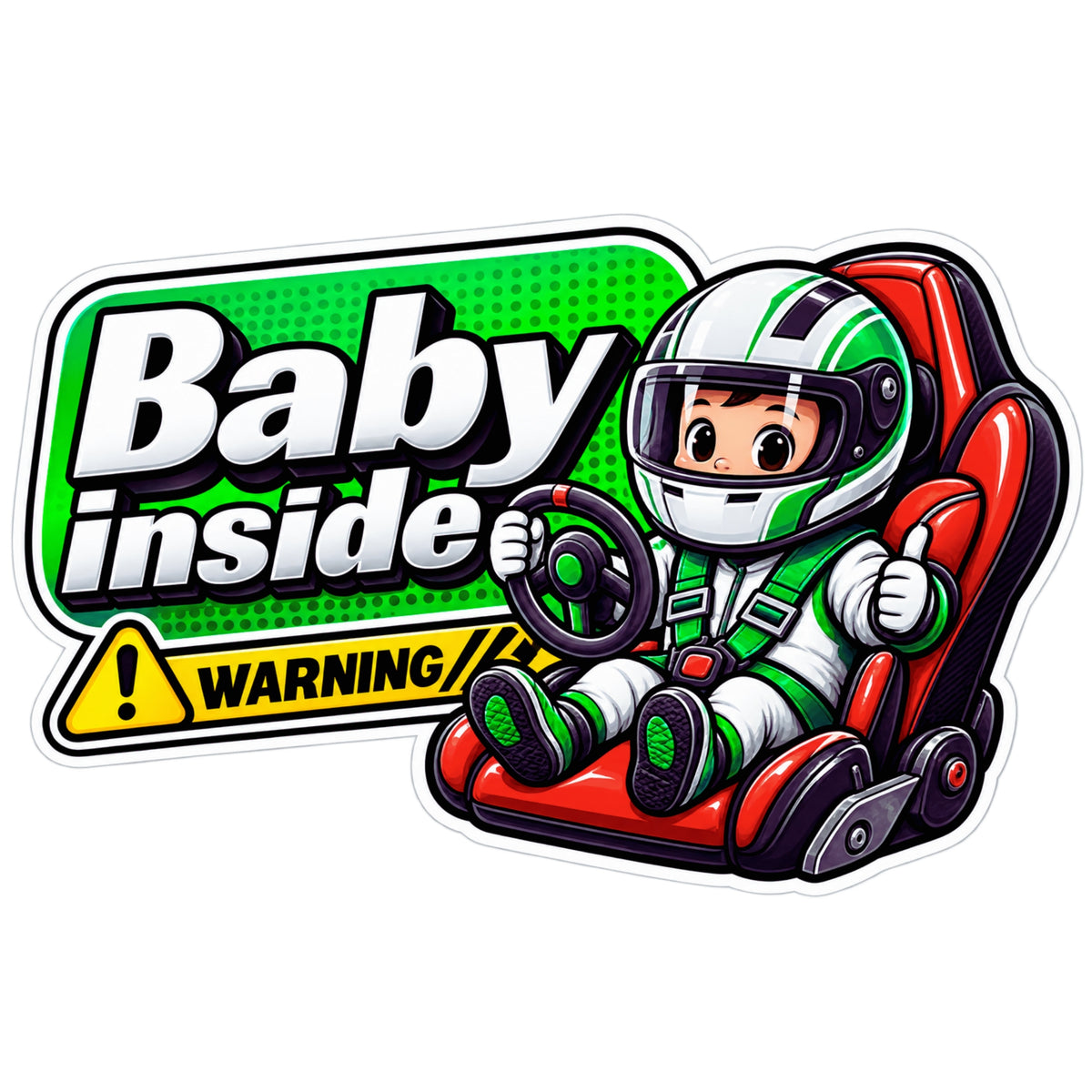 Baby Inside Warning Waterproof Matte Vinyl Car Safety Sticker by STIXY