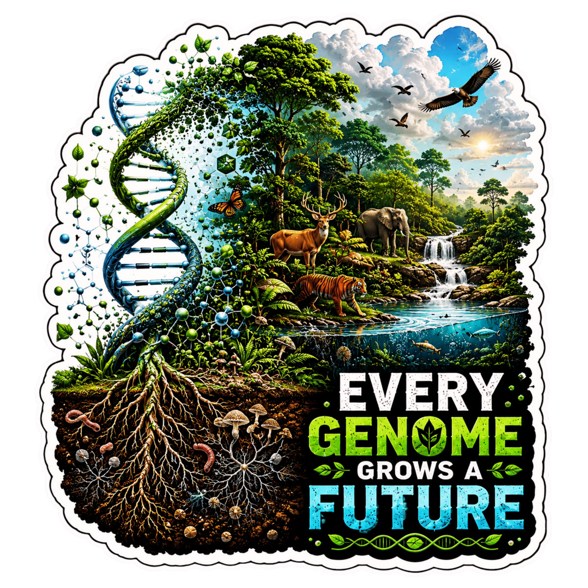 Every Genome Grows a Future Sticker 18 × 19 cm | Genetics & Agricultural Biotechnology Waterproof Matte Vinyl – STIXY premium vinyl sticker image 96