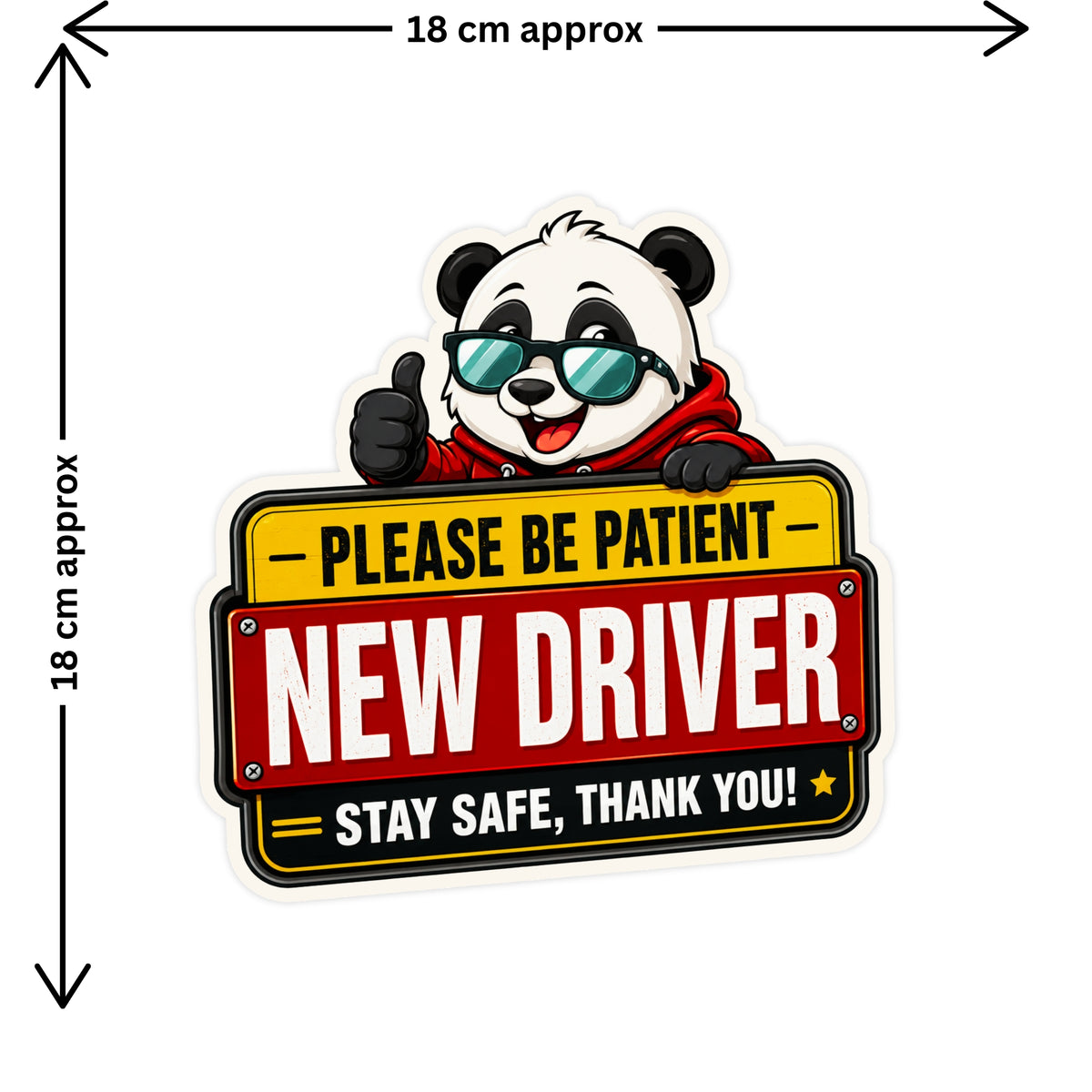 Please Be Patient New Driver Sticker 18 18 Cm Funny Beginner Driver Safety Sign Waterproof Matte Vinyl Stixy Copy premium vinyl sticker image 170