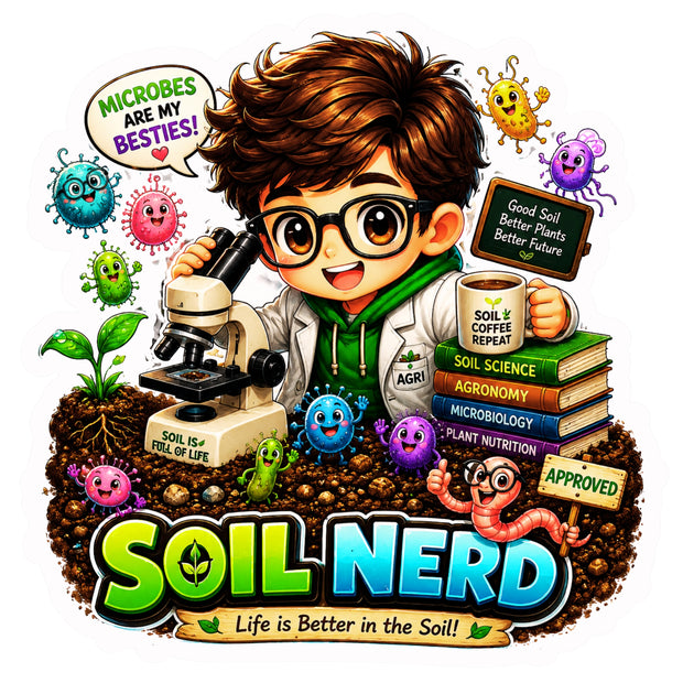 Soil Nerd Sticker Set of 3 | Cute Soil Science & Microbiology Waterproof Matte Vinyl | 14 × 14 cm + 2 × 6 × 6 cm – STIXY premium vinyl sticker image 8