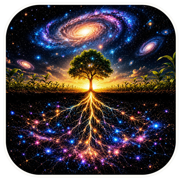 Cosmic Tree of Life Sticker 18 × 18 cm | Nature & Universe Waterproof Matte Vinyl – STIXY premium vinyl sticker image 64