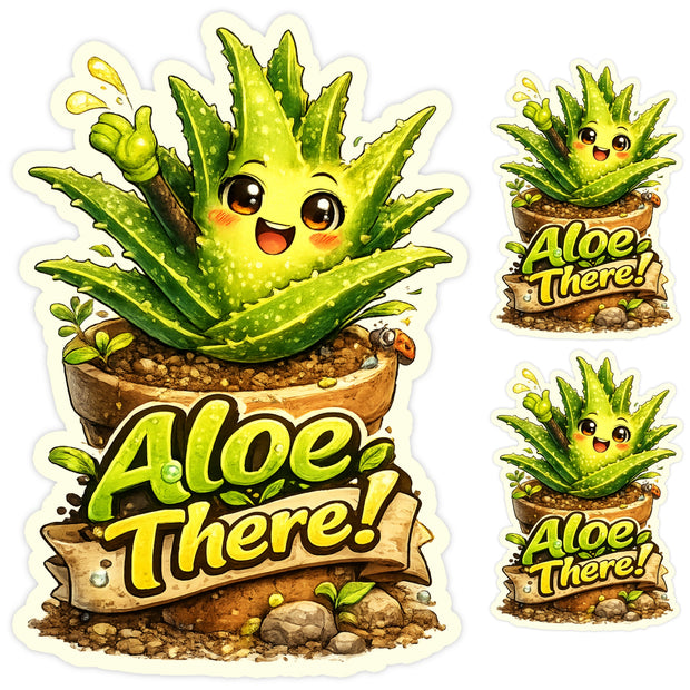 Aloe There! Sticker Set of 3 | Cute Plant Pun Waterproof Matte Vinyl | 9 × 14 cm + 2 × 6 × 9 cm – STIXY premium vinyl sticker image 50