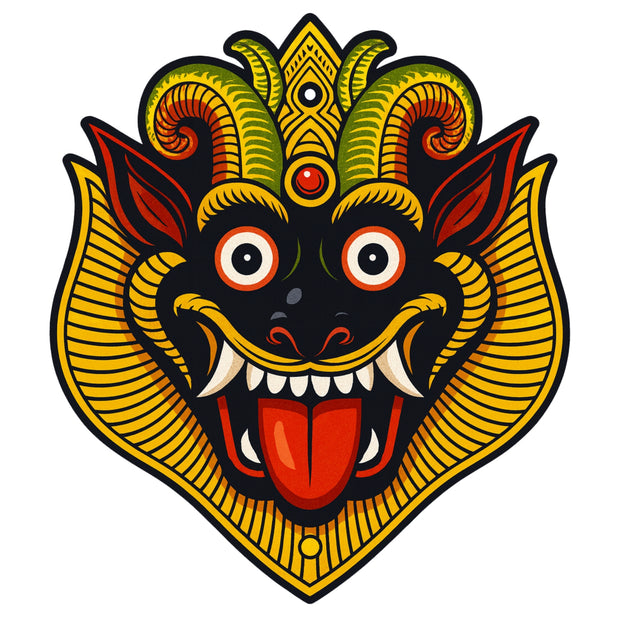 Traditional Red Yellow Nazar Battu Evil Eye Protection Waterproof Matte Vinyl Sticker by STIXY