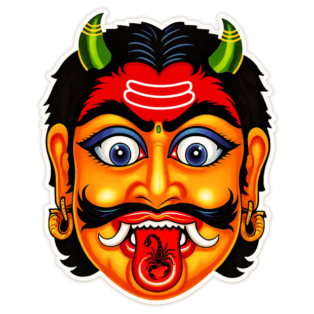 Traditional Nazar Battu Orange Face Evil Eye Protection Waterproof Matte Vinyl Sticker by STIXY
